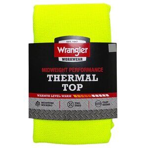 Wrangler Workwear Thermal Top Midweight Performance Mens L-2X Waffle Knit Yellow